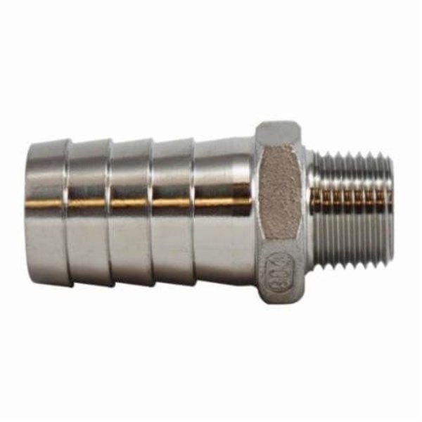 Midland Metal Hose Nipple, Reducing, 12 x 38 Nominal, Barb x MIP, 150 psi, 40 to 160 deg F, ASTM A351 Stainle 73972